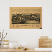 Wolfeboro New Hampshire 1889 Antike Panoramakarte Poster (Küche)
