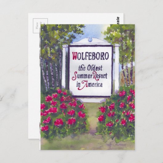 Wolfeboro Welcome Sign Postkarte (Vorne/Hinten)