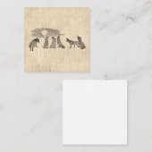 Wolfen Howling auf dem Mond Vintage Wolfskunst Begleitkarte (Vorne/Hinten)