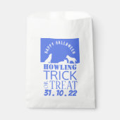 Wolfen im Schnee, glückliches Halloween Geschenktütchen (Vorderseite)