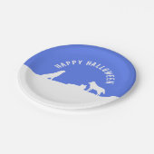 Wolfen im Schnee, glückliches Halloween Pappteller (Schrägansicht)