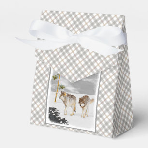 Wolfen in der Schneemalerei - Original Wildlife Ar Geschenkschachtel