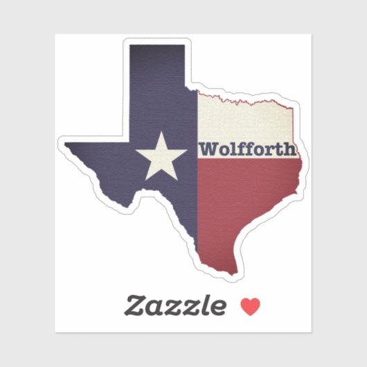 Wolfforth Texas Flag Aufkleber (Blatt)