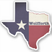 Wolfforth Texas Flag Aufkleber (Vorderseite)