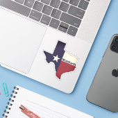 Wolfforth Texas Flag Aufkleber (Laptop mit iPhone)