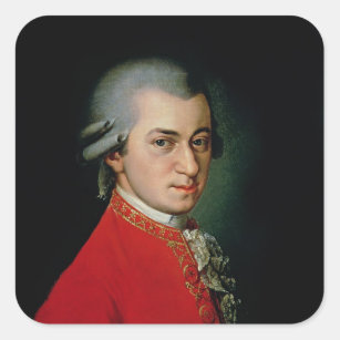 Wolfgang Amadeus Mozart, 1818 Quadratischer Aufkleber