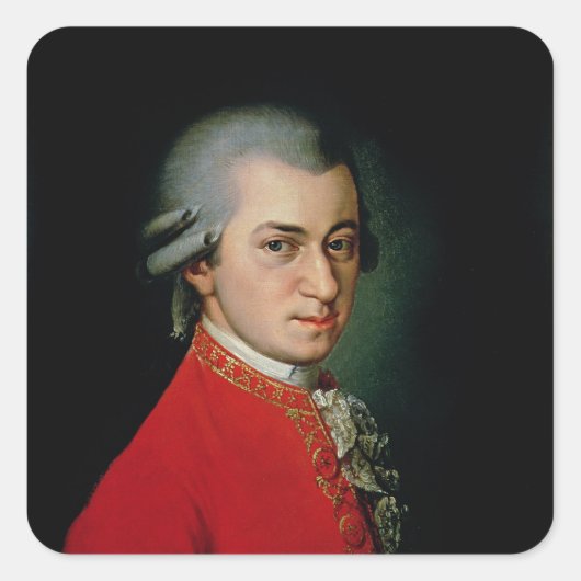 Wolfgang Amadeus Mozart, 1818 Quadratischer Aufkleber (Vorderseite)