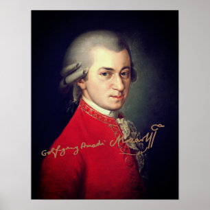 Wolfgang Amadeus Mozart 1819 mit Unterschrift Poster