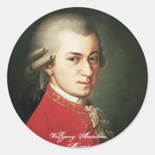 Wolfgang Amadeus Mozart-Aufkleber Runder Aufkleber