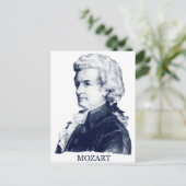Wolfgang Amadeus Mozart, blau Postkarte (Stehend Vorderseite)