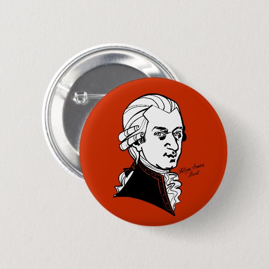 Wolfgang Amadeus Mozart Button (Vorne & Hinten)