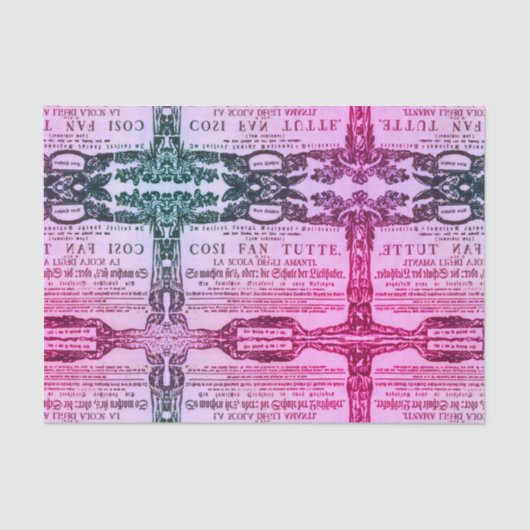 ♥ Wolfgang Amadeus Mozart Herz Oper Cosi fan tutte Seidenpapier (Vorderseite)