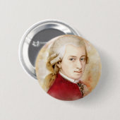 Wolfgang Amadeus Mozart im Aquarell Stil Button (Vorne & Hinten)