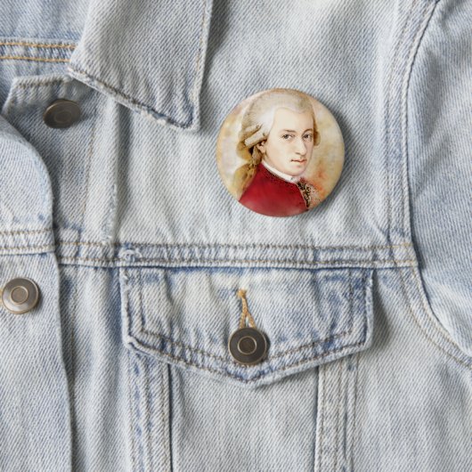 Wolfgang Amadeus Mozart im Aquarell Stil Button (Beispiel)