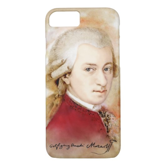 Wolfgang Amadeus Mozart im Aquarell Stil Case-Mate iPhone Hülle (Rückseite)