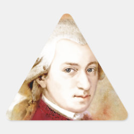 Wolfgang Amadeus Mozart im Aquarell Stil Dreieckiger Aufkleber