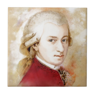 Wolfgang Amadeus Mozart im Aquarell Stil Fliese