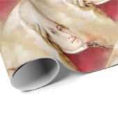 Wolfgang Amadeus Mozart im Aquarell Stil Geschenkpapier (Rolleneckpunkt)