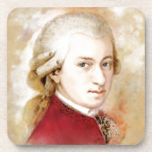 Wolfgang Amadeus Mozart im Aquarell Stil Getränkeuntersetzer (Vorderseite)