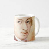 Wolfgang Amadeus Mozart im Aquarell Stil Kaffeetasse (VorderseiteRechts)