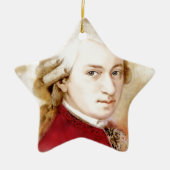 Wolfgang Amadeus Mozart im Aquarell Stil Keramik Ornament (Vorne)