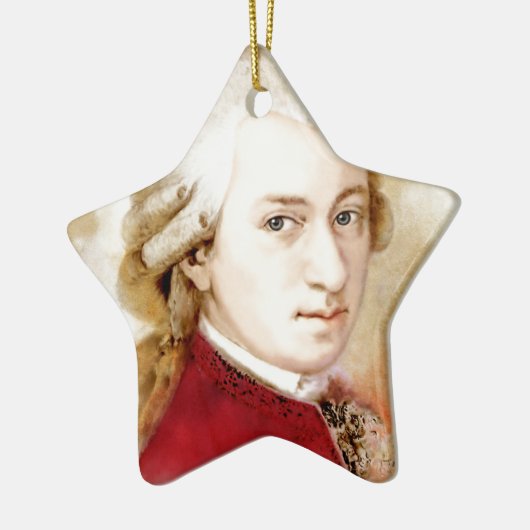 Wolfgang Amadeus Mozart im Aquarell Stil Keramik Ornament (Links)