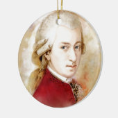 Wolfgang Amadeus Mozart im Aquarell Stil Keramik Ornament (Links)