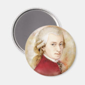 Wolfgang Amadeus Mozart im Aquarell Stil Magnet (Vorderseite/Rückseite)