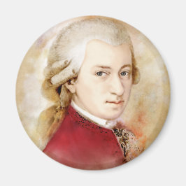 Wolfgang Amadeus Mozart im Aquarell Stil Magnet