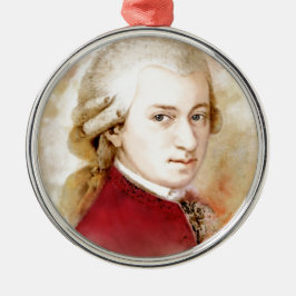 Wolfgang Amadeus Mozart im Aquarell Stil Ornament Aus Metall