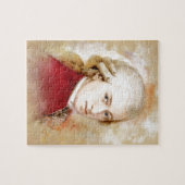 Wolfgang Amadeus Mozart im Aquarell Stil Puzzle (Horizontal)