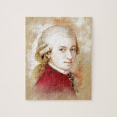Wolfgang Amadeus Mozart im Aquarell Stil Puzzle (Vertikal)