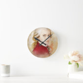 Wolfgang Amadeus Mozart im Aquarell Stil Runde Wanduhr (Zuhause)
