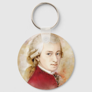 Wolfgang Amadeus Mozart im Aquarell Stil Schlüsselanhänger