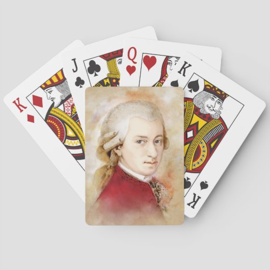 Wolfgang Amadeus Mozart im Aquarell Stil Spielkarten (Rückseite)