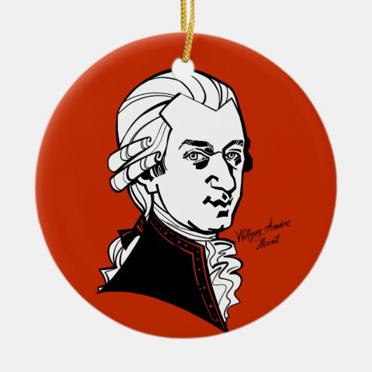 Wolfgang Amadeus Mozart Keramik Ornament (Vorne)