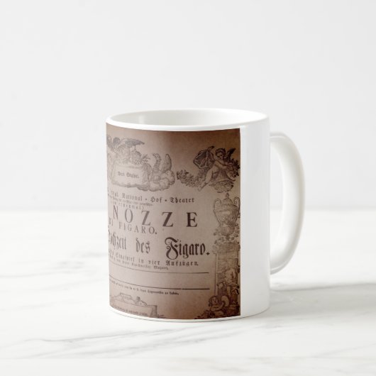 Wolfgang Amadeus Mozart Le nozze di Figaro shabby Kaffeetasse (VorderseiteRechts)