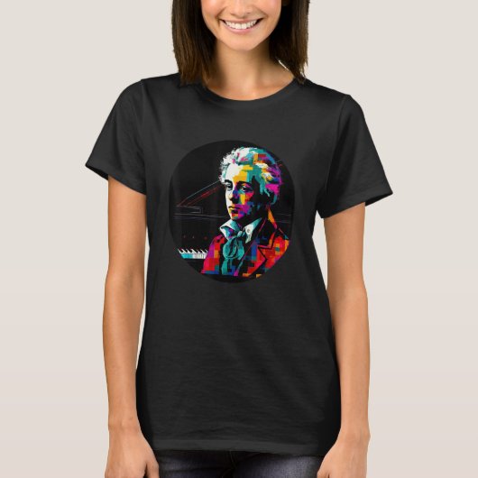 Wolfgang Amadeus Mozart Music Composer Piano T-Shirt (Vorderseite)