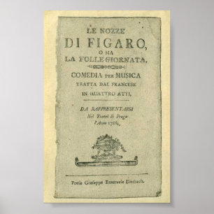 Wolfgang Amadeus Mozart Oper Le nozze di Figaro Poster