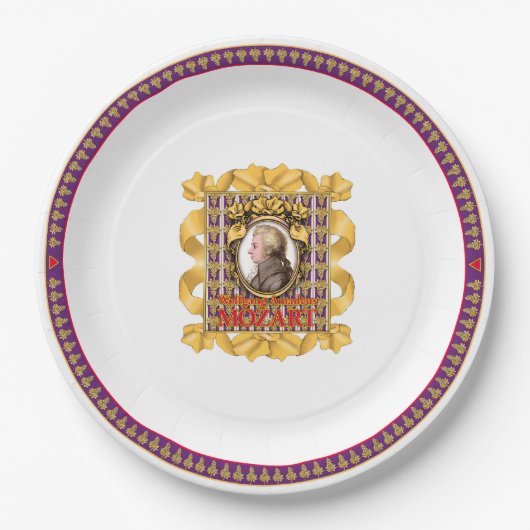 Wolfgang Amadeus Mozart Pappteller (Vorderseite)
