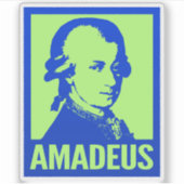 Wolfgang Amadeus Mozart Pop Art Custom Cut Vinyl Aufkleber (Vorderseite)