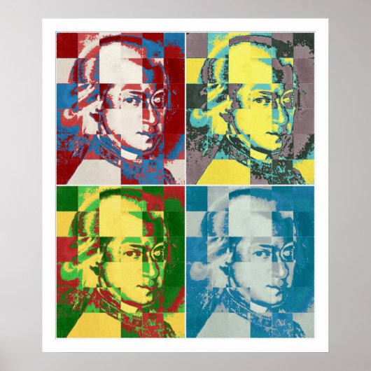 Wolfgang Amadeus Mozart Pop Art Malerei Poster (Vorne)