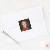 Wolfgang Amadeus Mozart Portrait Quadratischer Aufkleber (Umschlag)