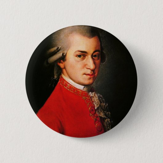 Wolfgang Amadeus Mozart-Porträt Button (Vorderseite)