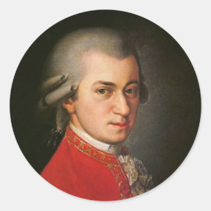 Wolfgang Amadeus Mozart-Porträt Runder Aufkleber