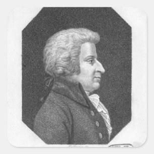 Wolfgang Amadeus Mozart Quadratischer Aufkleber
