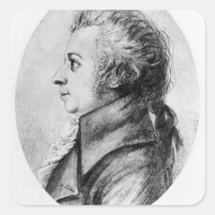 Wolfgang Amadeus Mozart Quadratischer Aufkleber