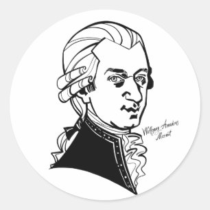 Wolfgang Amadeus Mozart Runder Aufkleber