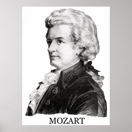Wolfgang Amadeus Mozart, schwarz Poster (Vorne)