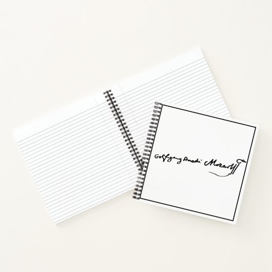 Wolfgang Amadeus Mozart Signatur Notizblock (Innenseite)